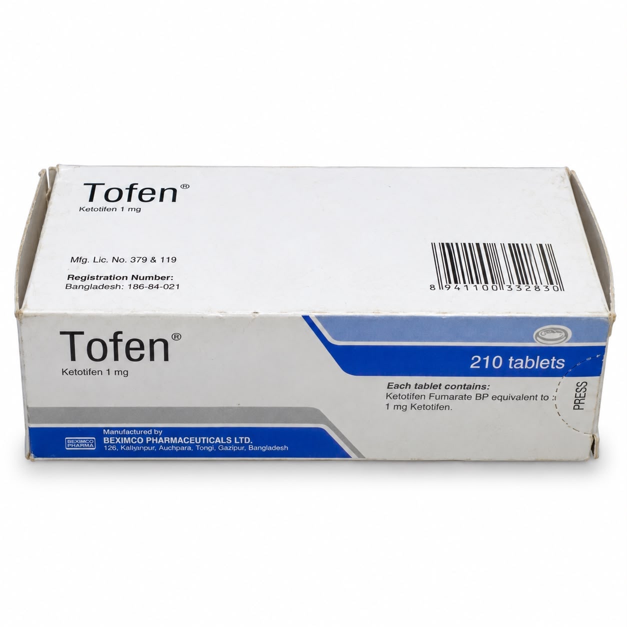 Tofen 1mg (Ketotifen)tablet