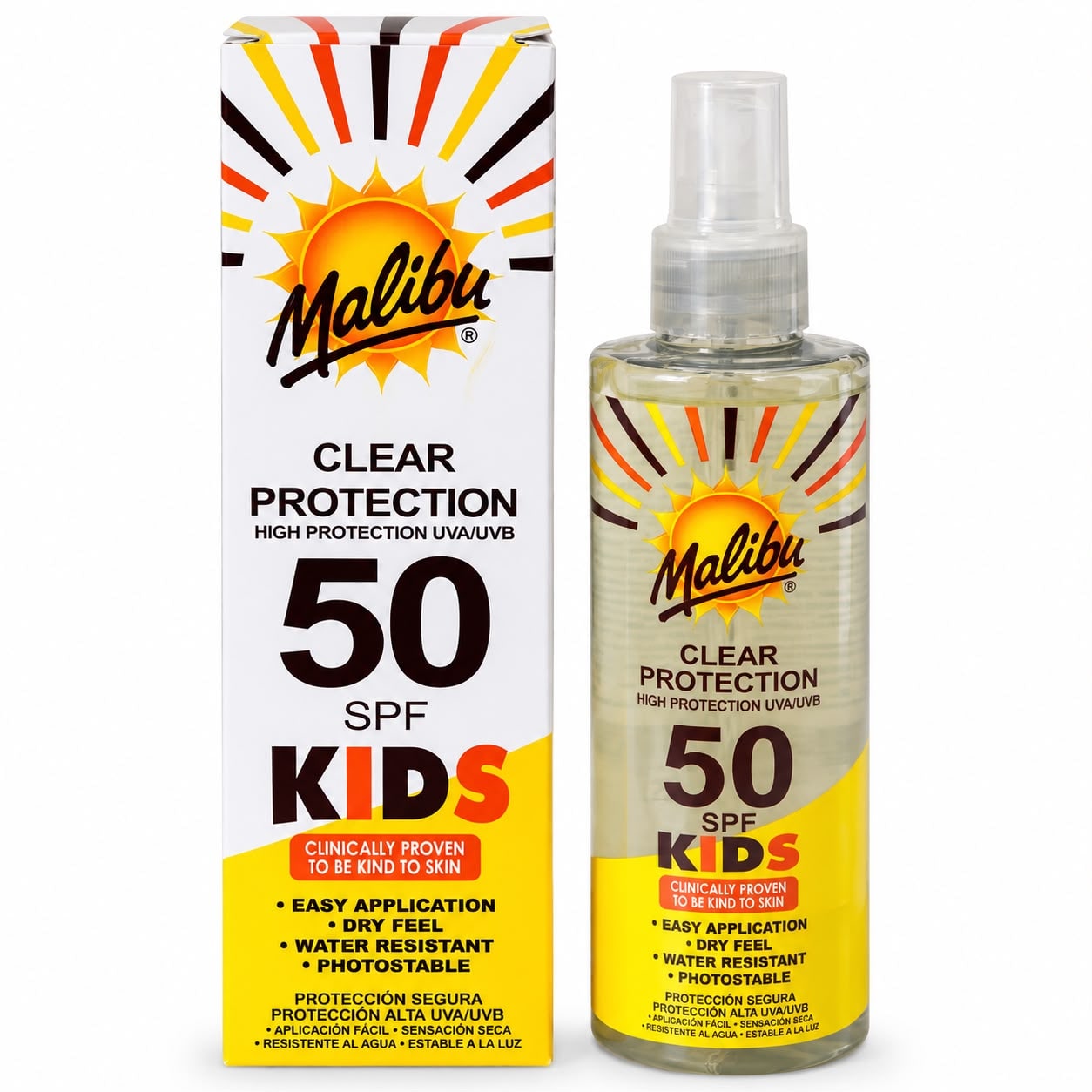 Malibu Kids Clear Protection SPF 50 Sunscreen Spray – 250 mL