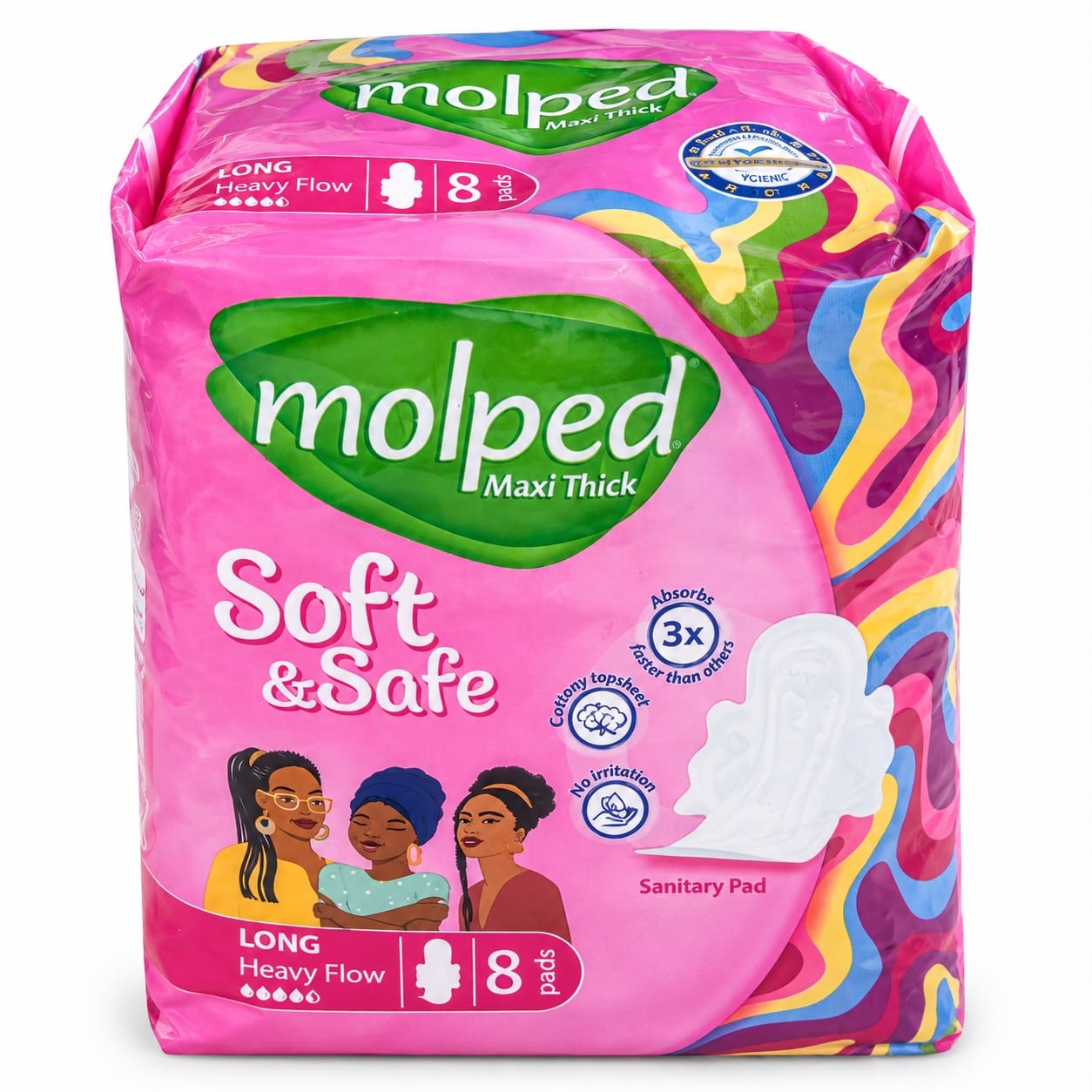 Molped Maxi Thick Long  Sanitary Pads – 8 Pieces