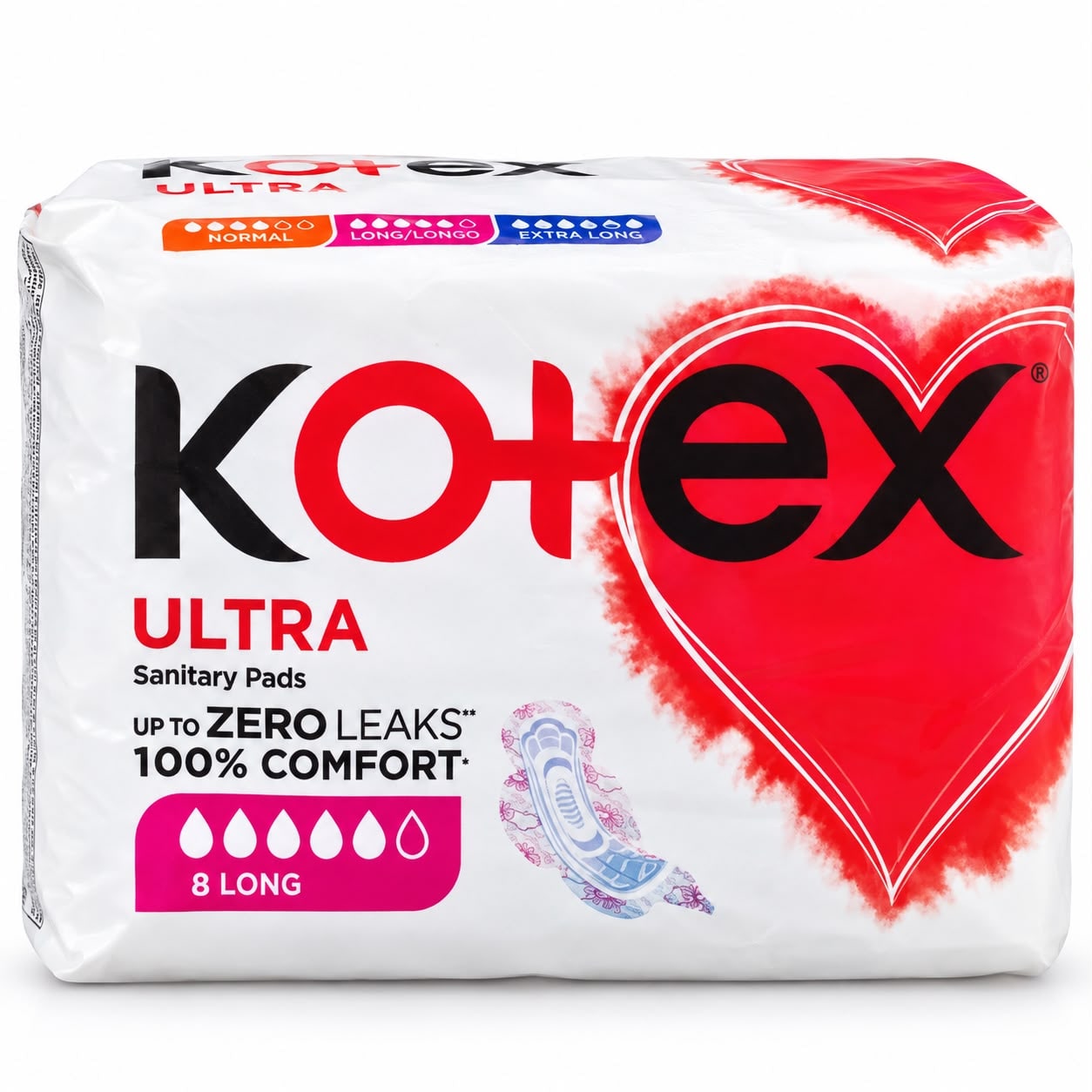 Kotex Sanitary Pads, Kotex Ultra 8 Long
