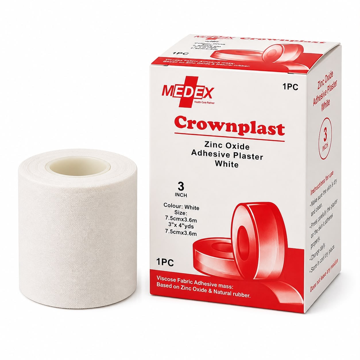 Zinc Oxide Adhesive Plaster 3 inch (strapping)