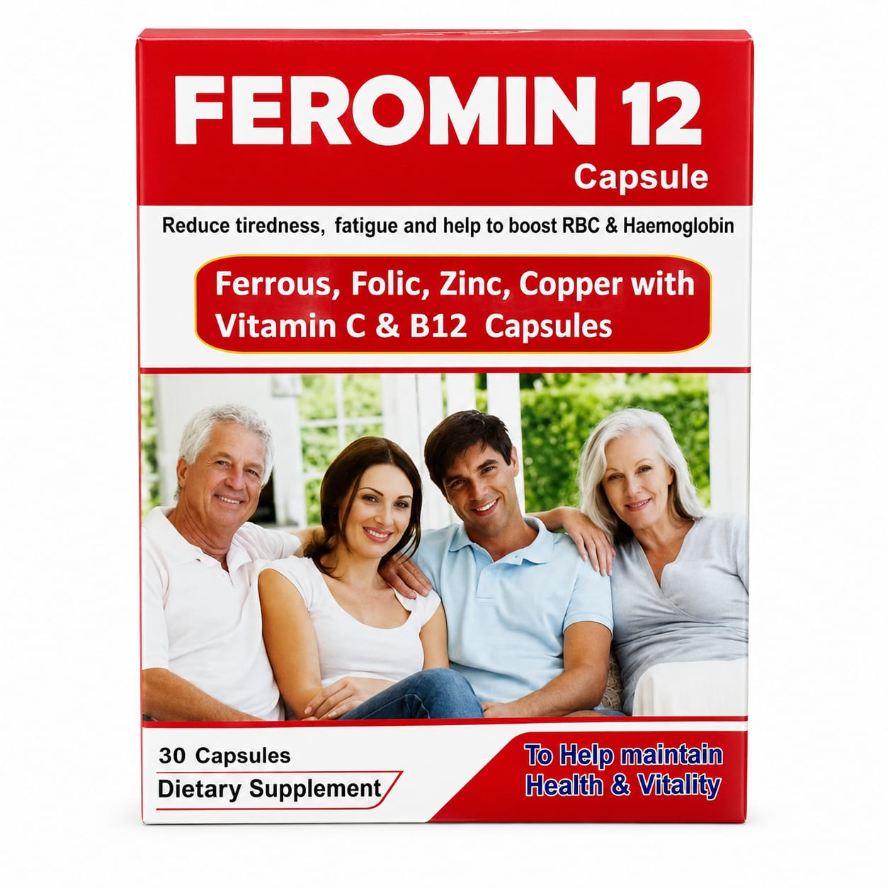 Feromin 12 Capsules (Iron with Folic Acid & Vitamin B12)