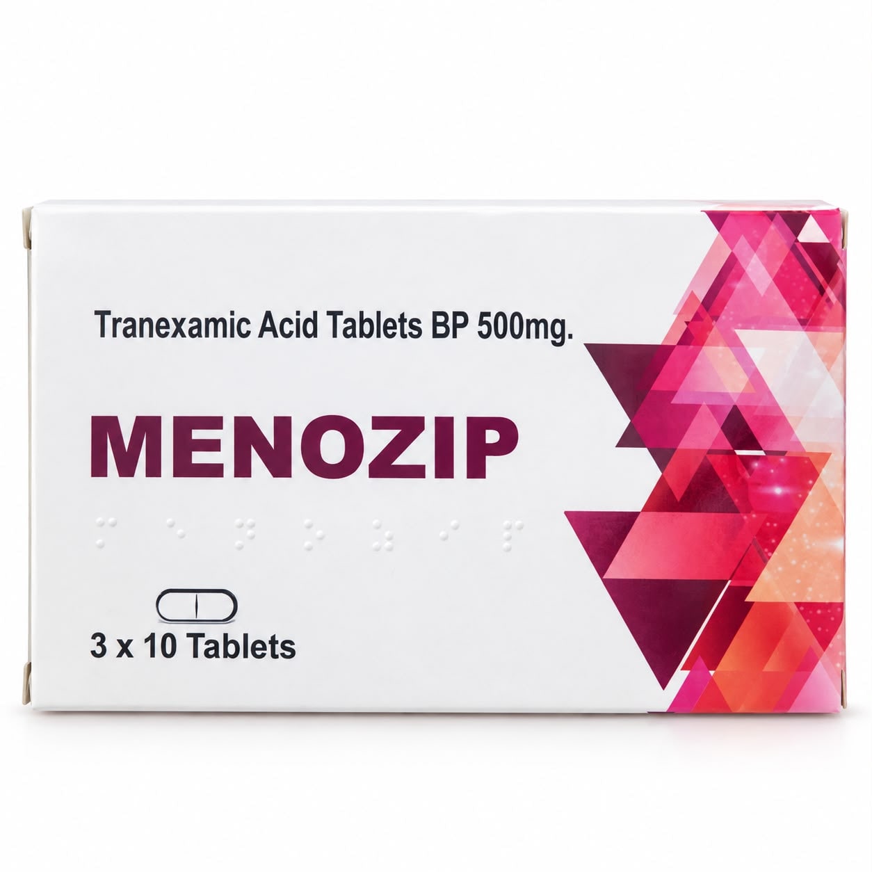 Menozip Tablets 500 mg (Tranexamic Acid)