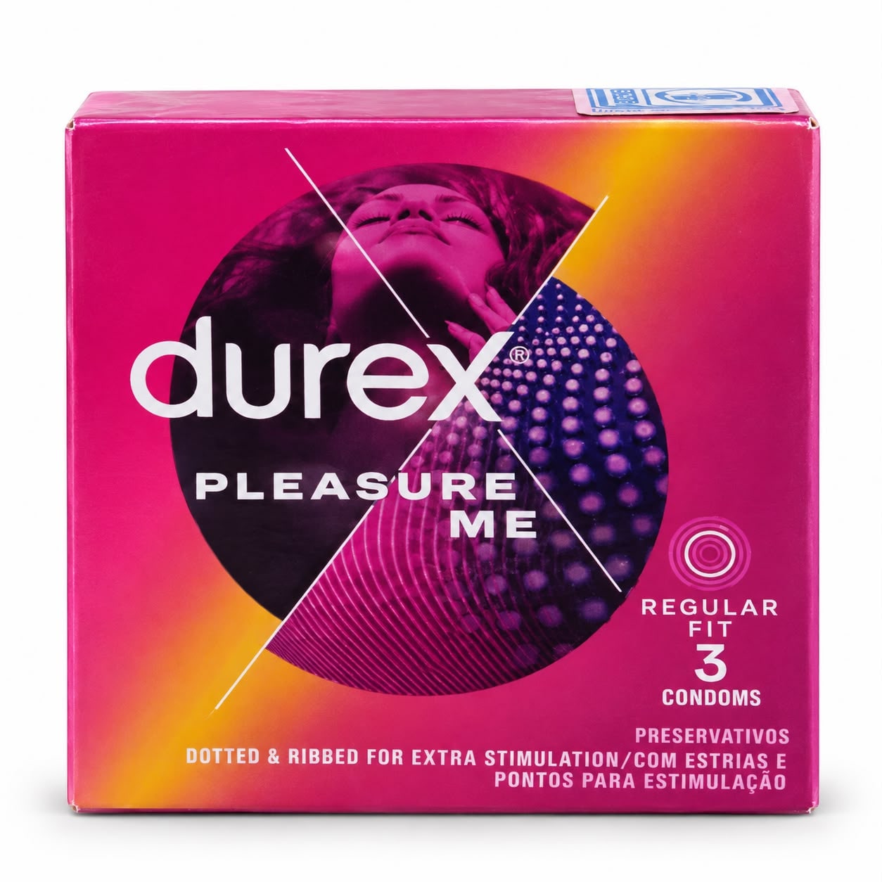 Durex Pleasure Me Condoms – Ribbed & Dotted, Regular Fit, 3 Pieces