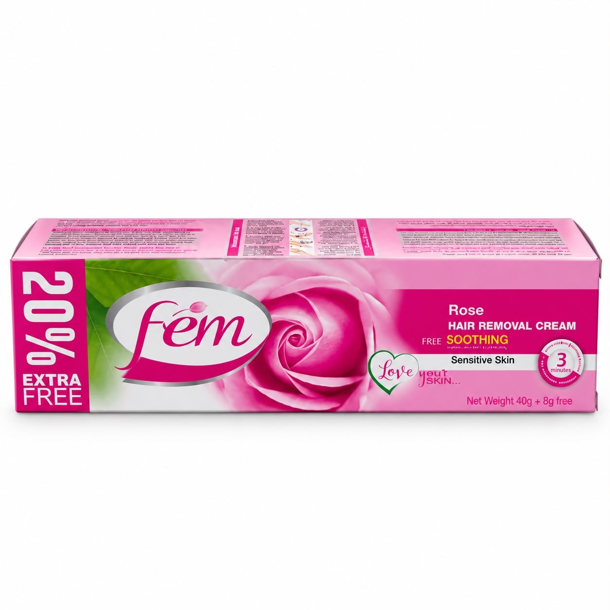 FEM Hair Removal (Normal Skin & Sensitive Skin) 40g + 8g, Rose – Sensitive Skin