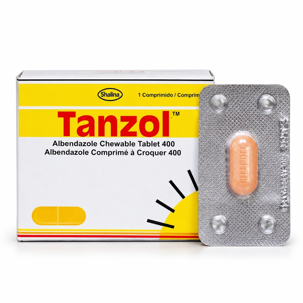 Tanzol 400mg Chewable Tablet (Albendazole 400mg)