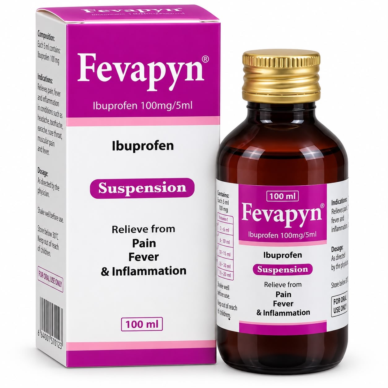 Fevapyn suspension (Ibuprofen)100ml