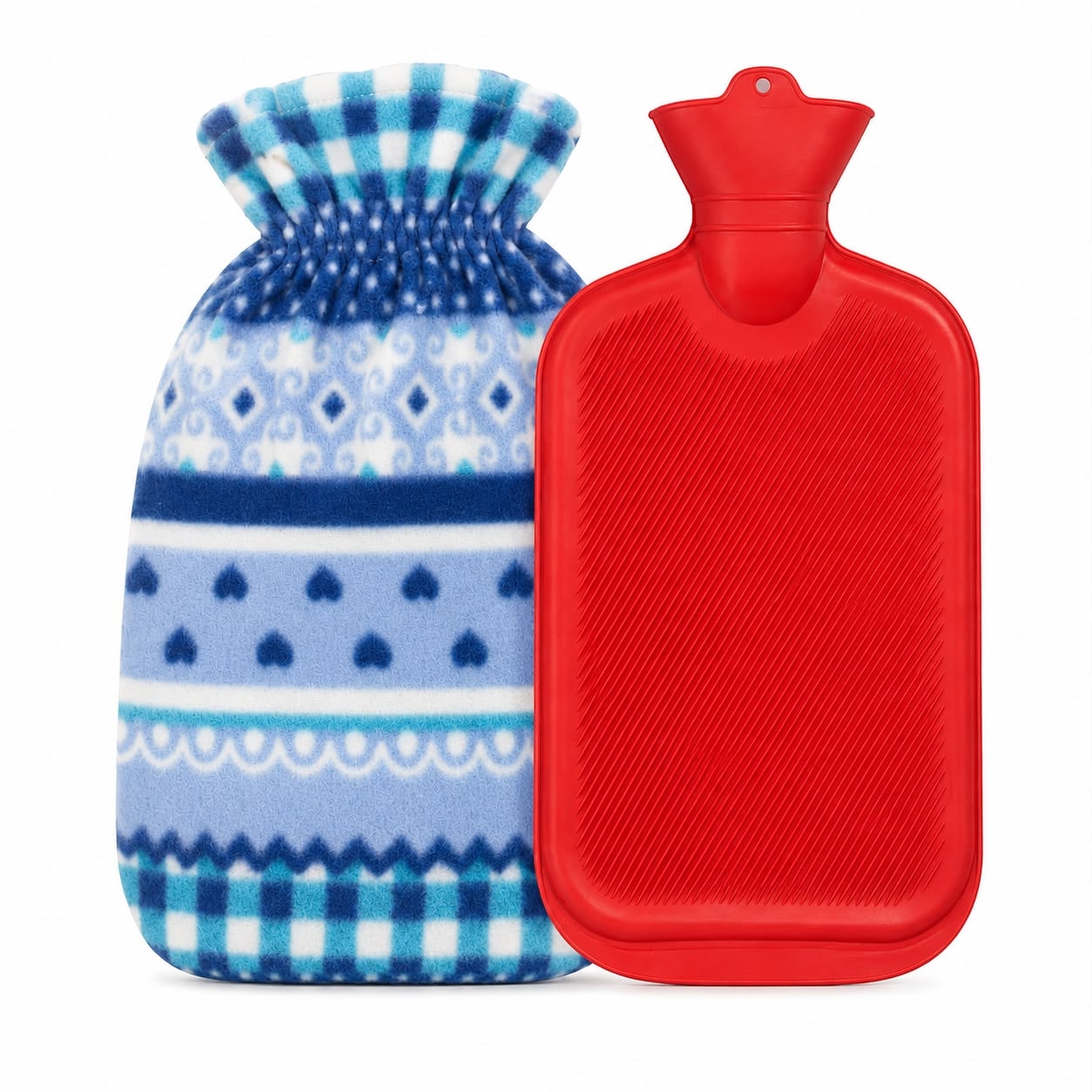 2L Hot Water Bottle with Fleece Cover