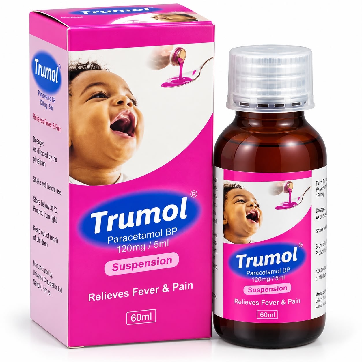 Trumol suspension (Paracetamol 120mg/5ml)60ml