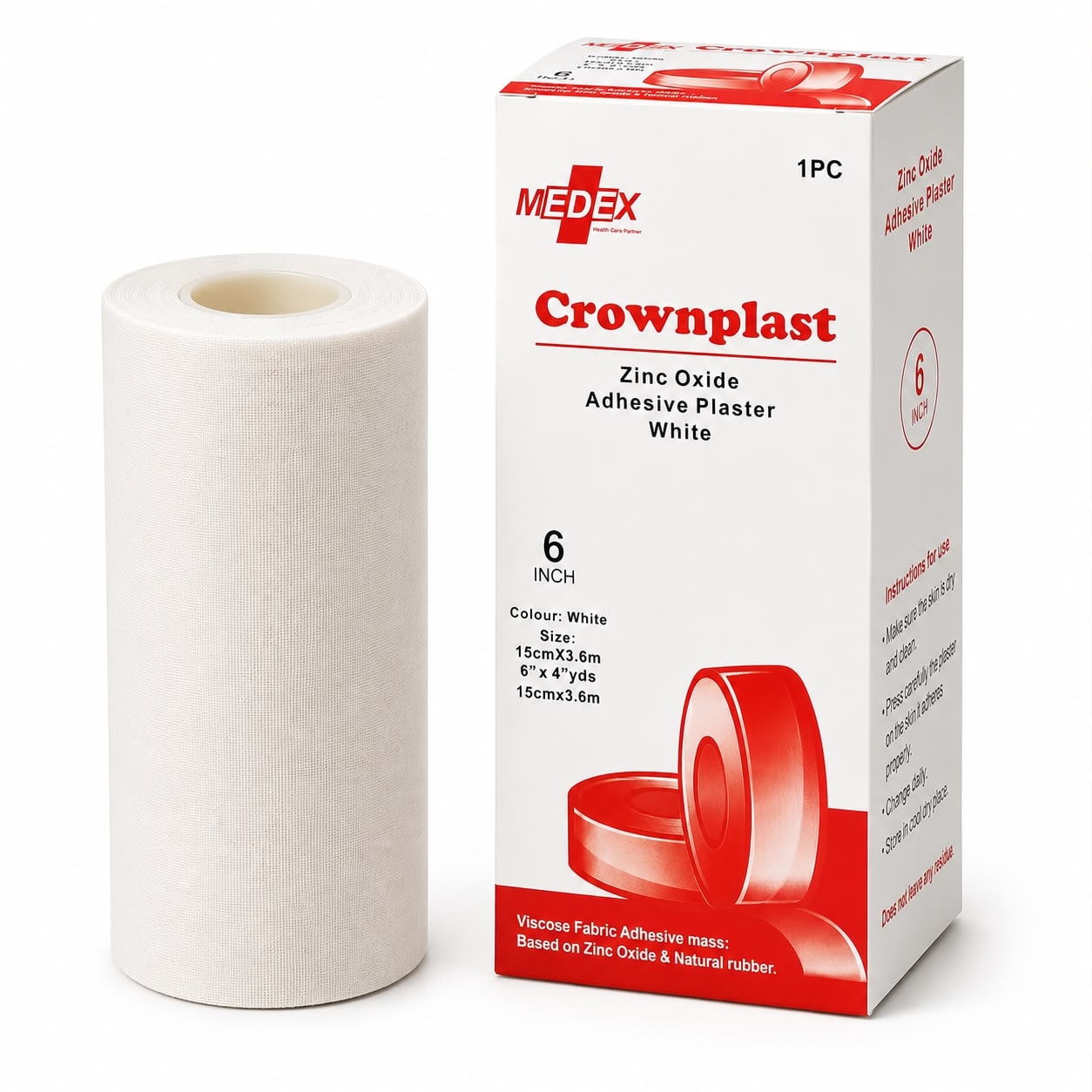 Zinc Oxide Adhesive Plaster 6 inch (strapping)